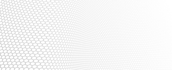 Hexagons pattern in 3D perspective vector abstract background, technology theme network and big data image.