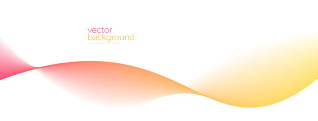 Curve shape flow vector abstract background in red and yellow gradient, motion art,