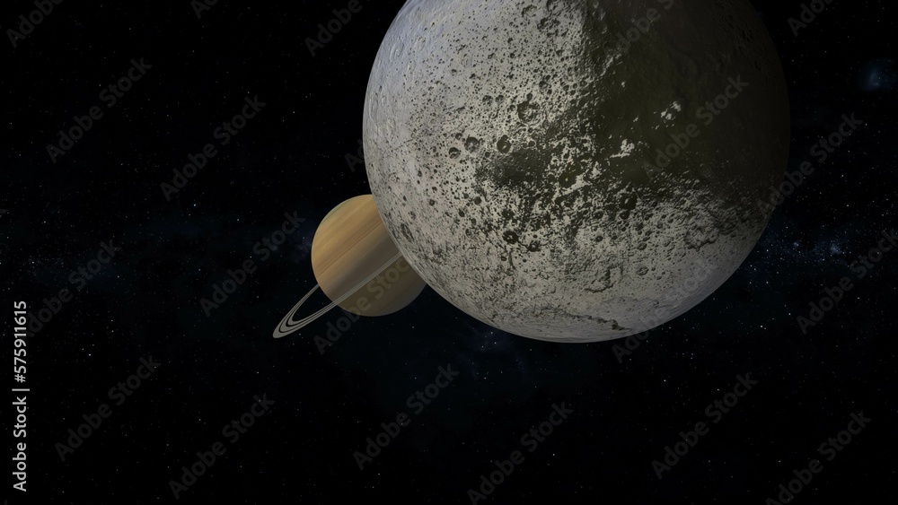 Wall mural iapetus ,moon of saturn