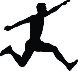 triple jump male athlete black silhouette