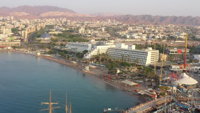 Eilat hotels at shores aerial