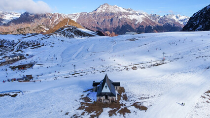 aerial view of the Piani di Bobbio ski area
