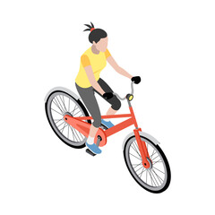 Fototapeta premium Girl On Bicycle Composition