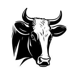 cow head vector logo holstein cow portrait stylized symbol