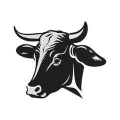 cow head vector logo holstein cow portrait stylized symbol