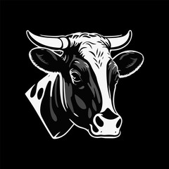 cow head vector logo holstein cow portrait stylized symbol