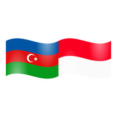 National flag of Azerbaijan and Indonesia