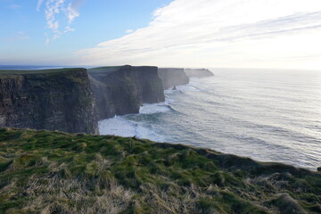 Beautiful iconic Cliffs of Moher on coastline of Ireland in county Clare