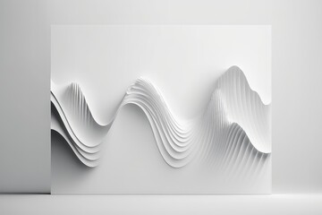 Painting in a white interior with minimalistic waves. Generative AI