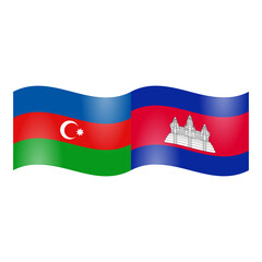 National flag of Azerbaijan and Cambodia