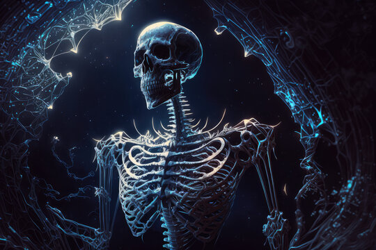 Surreal Skeleton in The Void