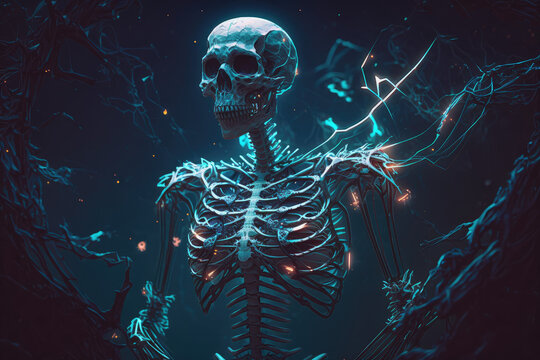 Surreal Skeleton in The Void