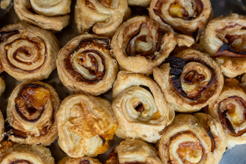 buffet lunch food prepared and displayed for self-service restaurants or aperitifs