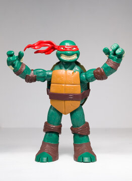 kent, uk 01.01.2023 leonardo Teenage Mutant Ninja Turtles Playmates Toy 10" Action Figure from 2012 Viacom nickelodeon fictional fantasy turtle toys. karate martial arts figures.