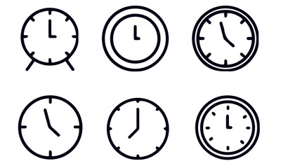  Clock Outline Icons vector design