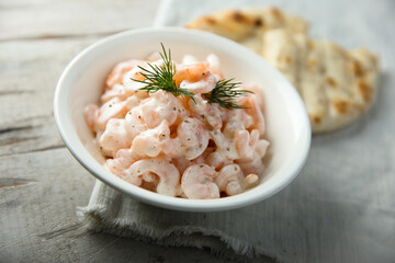 Traditional Scandinavian shrimp salad