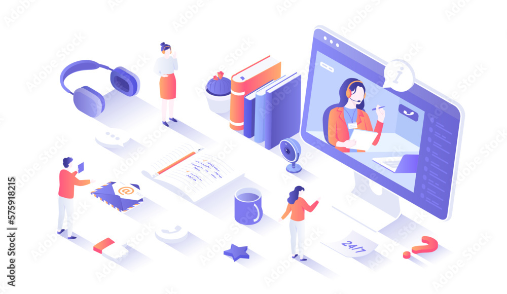 Poster customer service, support, technical assistant or call center. hotline helpdesk. professional online