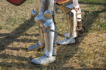 Historical restoration of knightly fights. Summer time medieval festival .Festival of medieval...