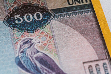 United Arab Emirates Dirham banknote close up detail