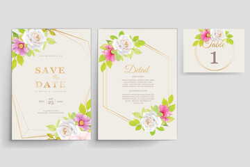 floral ornament wedding card 