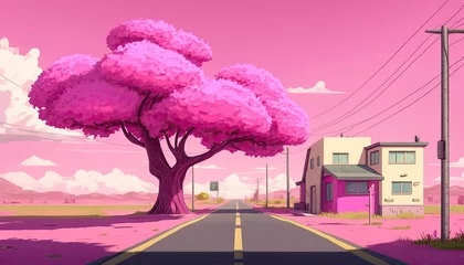  A pink landscape - Generative AI © Zerbor
