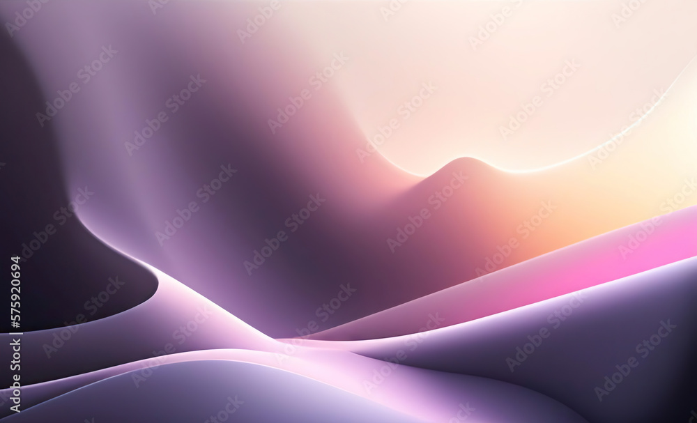 Leinwandbilder Beautiful abstract colorful minimalistic geometric background for design with smooth waves and color transitions from purple to pink. AI generated.