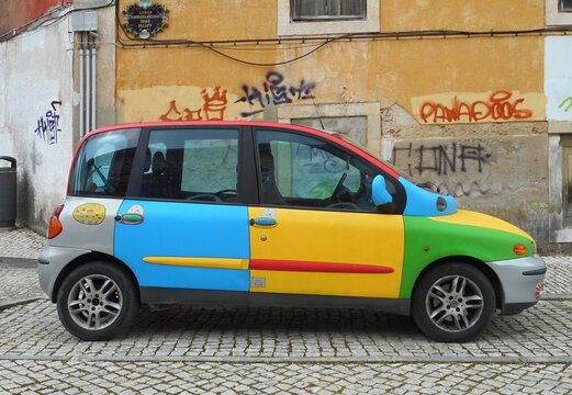 Multicolored Fiat Multipla, unique design