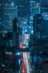 日本　東京都港区の六本木ヒルズの展望台から眺める東京の夜景