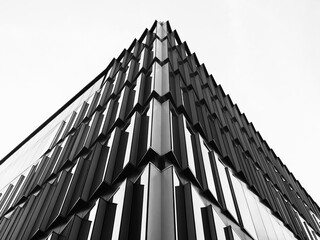 Architecture details Modern building Facade Black and White - Powered by Adobe
