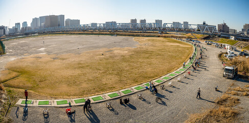 河川敷ゴルフ練習場