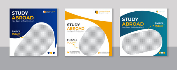 Study Abroad Social Media Post design template