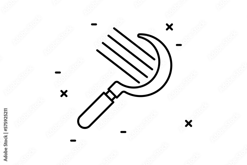 Poster scythe icon. simple thin line, outline vector of agriculture icons for ui and ux, website or mobile 