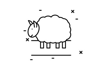 ram icon. Simple thin line, outline of Agriculture icons for UI and UX, website or mobile application on white background