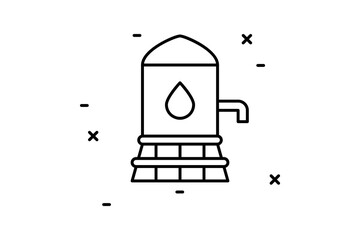 barrel, water icon. Simple thin line, outline of Agriculture icons for UI and UX, website or mobile application on white background