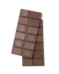 Two chocolate bars on a white background
