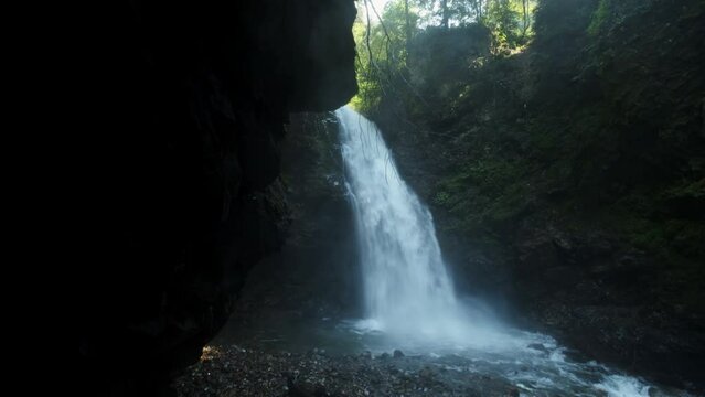 Close up view of Palovit waterfall in Rize. 4K Footage in Turkey