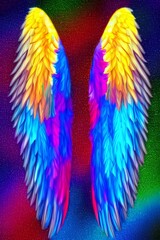 colorful angel wings - generative ai