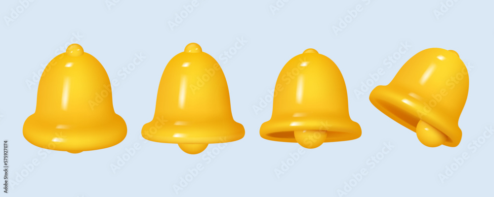Aufkleber notification bell. user interface elements newsletter notifications decent vector realistic bells co