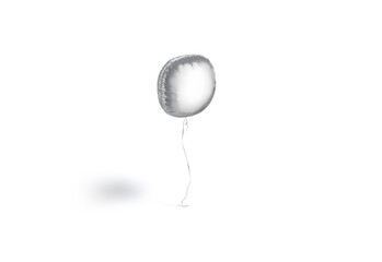 Blank silver foil balloon square corners mockup, side view