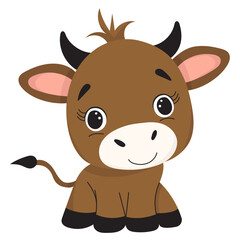 cartoon bull on white background isolated vector