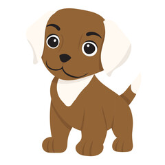 cartoon puppy on white background isolated vector