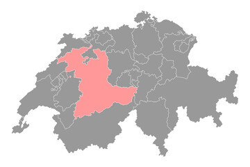 Bern map, Cantons of Switzerland. Vector illustration.