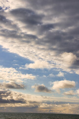 Fototapeta premium Sunset winter storm clouds over Carpinteria California 