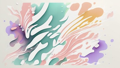 Abstract background with soft pastel color strokes and splashes that blend together and create a dynamic atmosphere
