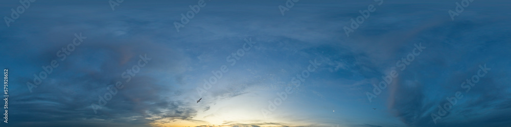Canvas Prints dramatic sunset sky panorama with cumulus clouds. seamless hdr 360 pano in spherical equirectangular