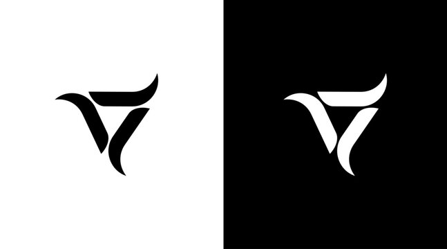 Triangle logo trinity vector monogram icon style Design template