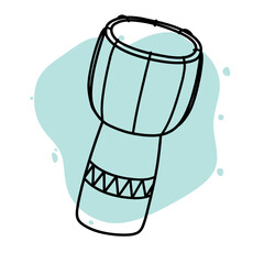Doodle Of Djembe Music Traditional. Hand drawn African djembe icon
