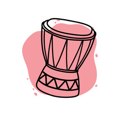 Doodle Of Djembe Music Traditional. Hand drawn African djembe icon