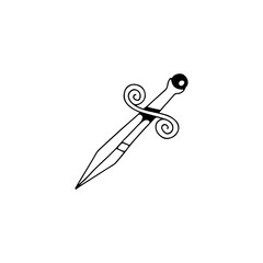 vector illustration of knight's sword