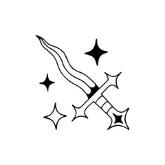 vector illustration of sword with star concept